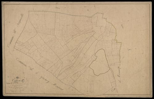Plan du cadastre napoléonien - Cahon : Prés des bannes (les) ; Chemin au Sel (Le), C