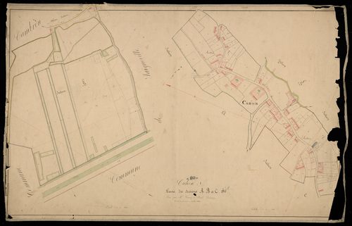 Plan du cadastre napoléonien - Cahon : A et C développées et B1