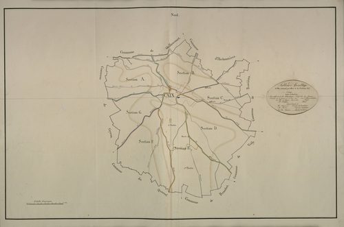 Plan du cadastre napoléonien - Caix : tableau d'assemblage