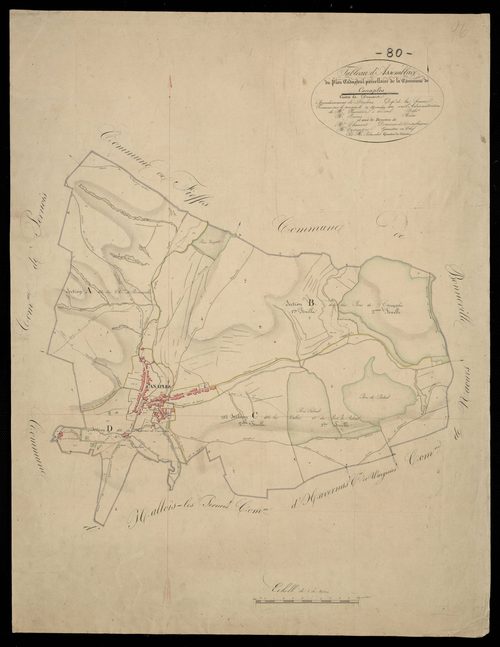 Plan du cadastre napoléonien - Canaples : tableau d'assemblage