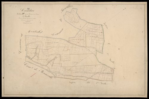 Plan du cadastre napoléonien - Candas : Bornes (Les) ; Vauvas (Le), D2