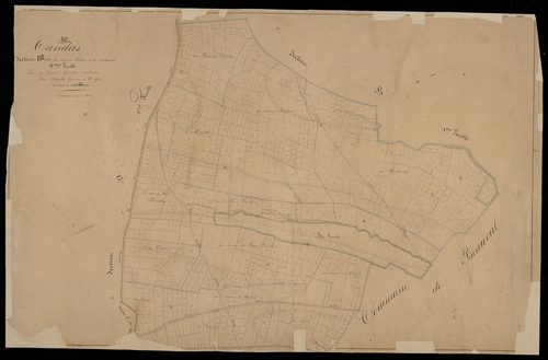 Plan du cadastre napoléonien - Candas : Champ Prieur (Le) ; Merlinval (Le), B2