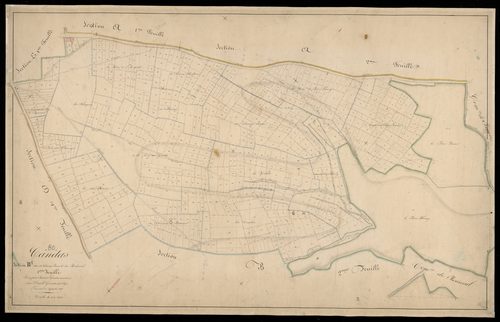 Plan du cadastre napoléonien - Candas : Champ Prieur (Le) ; Merlinval (Le), B1