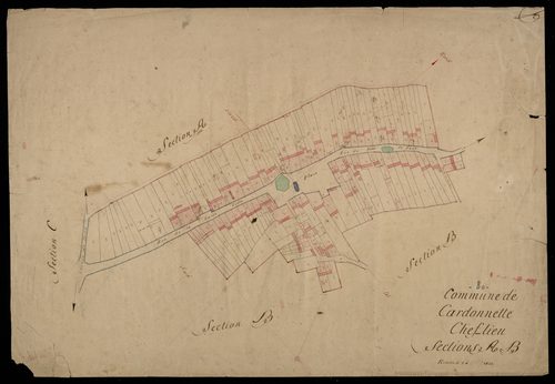 Plan du cadastre napoléonien - Cardonnette : A et B développement