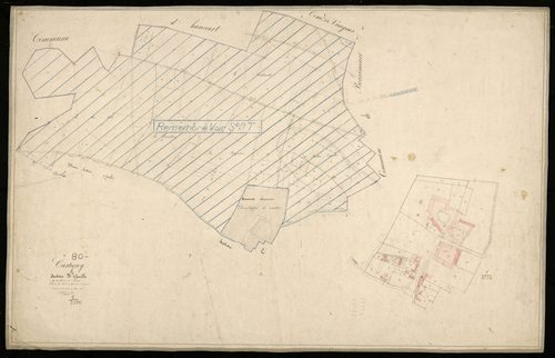 Plan du cadastre napoléonien - Cartigny : Chemin de Bernes (Le) ; Beaumetz, B2 et partie développée de B2