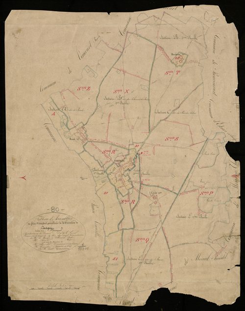 Plan du cadastre napoléonien - Cartigny : tableau d'assemblage