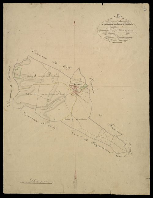 Plan du cadastre napoléonien - Cavillon : tableau d'assemblage
