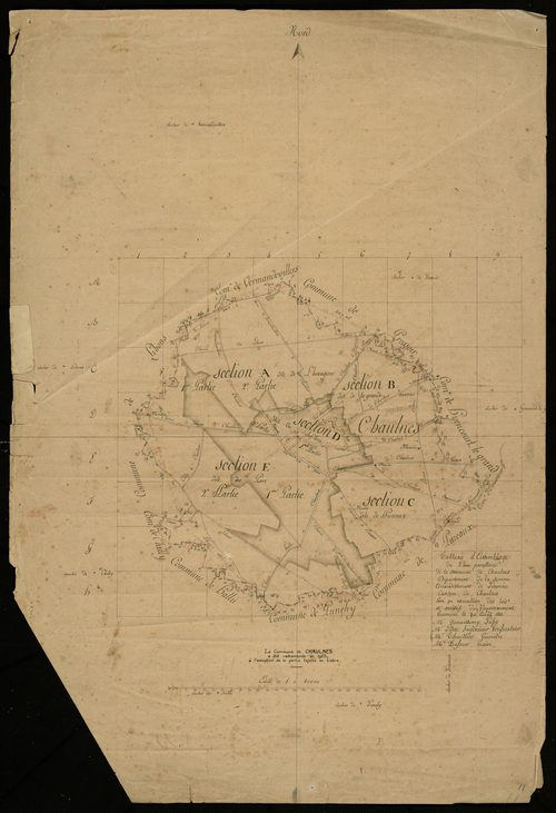 Plan du cadastre napoléonien - Chaulnes : tableau d'assemblage