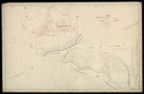 Plan du cadastre napoléonien - Chaussee-Tirancourt (La) : Tirancourt ; Camp César (Le), D2 et partie de D1 développée