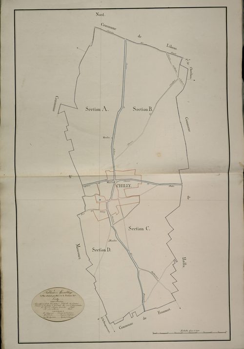 Plan du cadastre napoléonien - Chilly : tableau d'assemblage