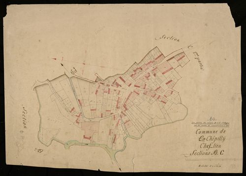 Plan du cadastre napoléonien - Chipilly : Chef-lieu (Le), développement des sections B, C1 et C2