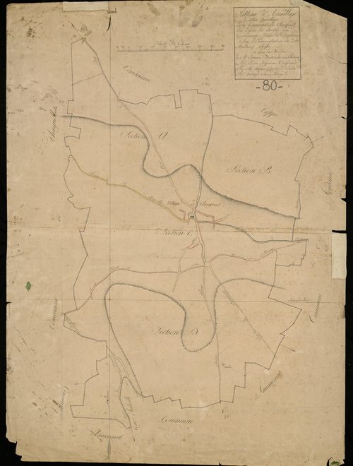 Plan du cadastre napoléonien - Chuignes : tableau d'assemblage