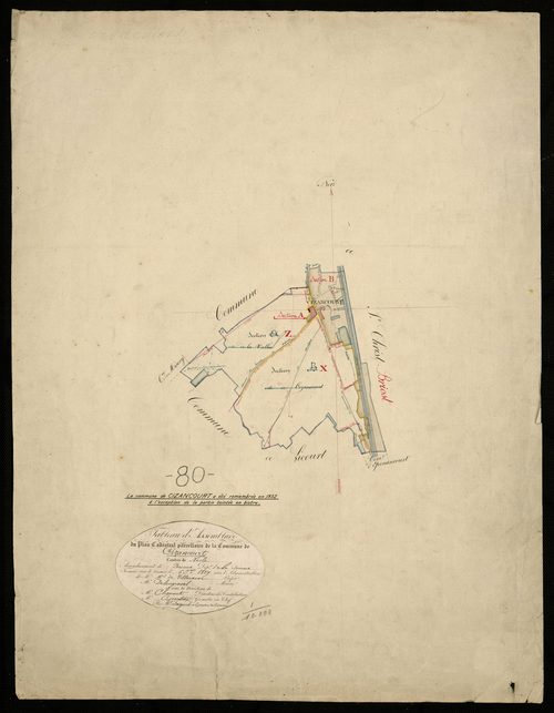Plan du cadastre napoléonien - Cizancourt : tableau d'assemblage