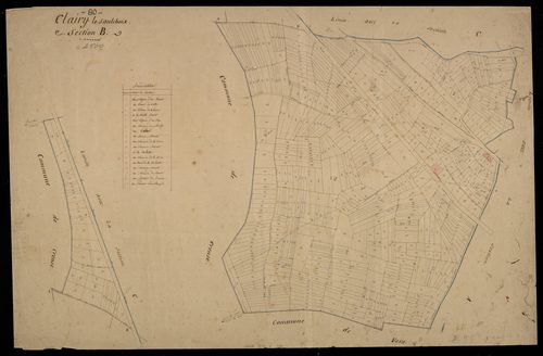 Plan du cadastre napoléonien - Clairy-Saulchoix (Clairy-le-Saulchoix) : B