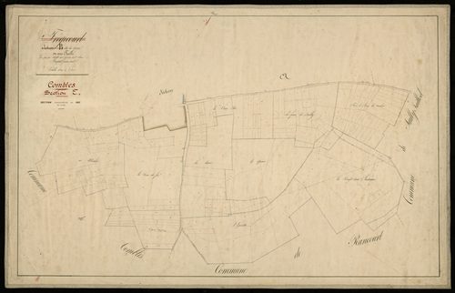 Plan du cadastre napoléonien - Combles (Frégicourt) : Quinze (Les), B (devient la section E de la commune de Combles)