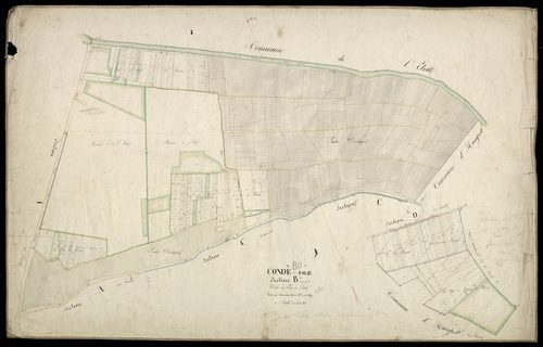 Plan du cadastre napoléonien - Conde-Folie (Condé- folie) : Près de Folie (Les), B et partie de C