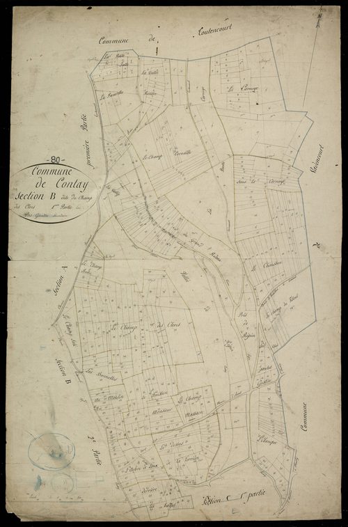 Plan du cadastre napoléonien - Contay : Champ des Clers (Le), B1