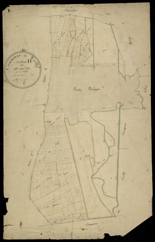 Plan du cadastre napoléonien - Conty (Wailly) : Chef-lieu (Le), D