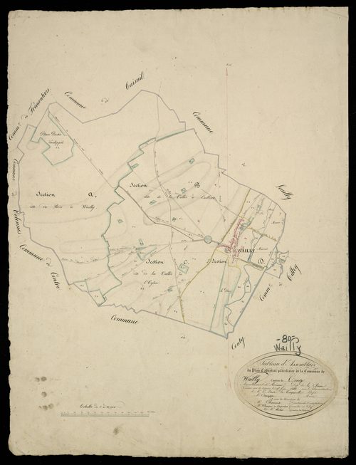 Plan du cadastre napoléonien - Conty (Wailly) : tableau d'assemblage