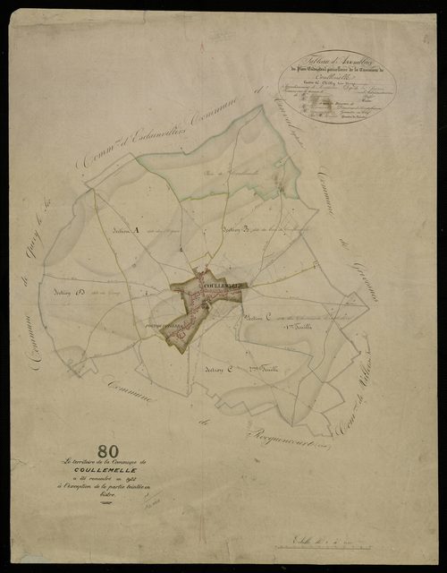 Plan du cadastre napoléonien - Coullemelle : tableau d'assemblage