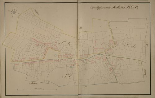 Plan du cadastre napoléonien - Coulonvillers : B, C et D développées