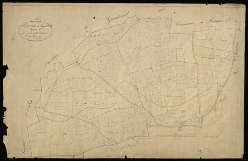 Plan du cadastre napoléonien - Courcelette : Vallée Durand (La), C