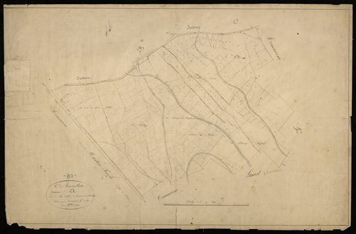 Plan du cadastre napoléonien - Courcelette : Vallée de Lesart (Le) ; Thulloye (La), A