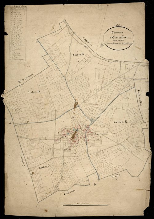 Plan du cadastre napoléonien - Courcelles-Au-Bois (Courcelles au Bois) : A, B ,C et D