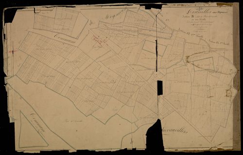 Plan du cadastre napoléonien - Courcelles-sous-Moyencourt (Courcelles) : Bois de Courcelles (Le), B