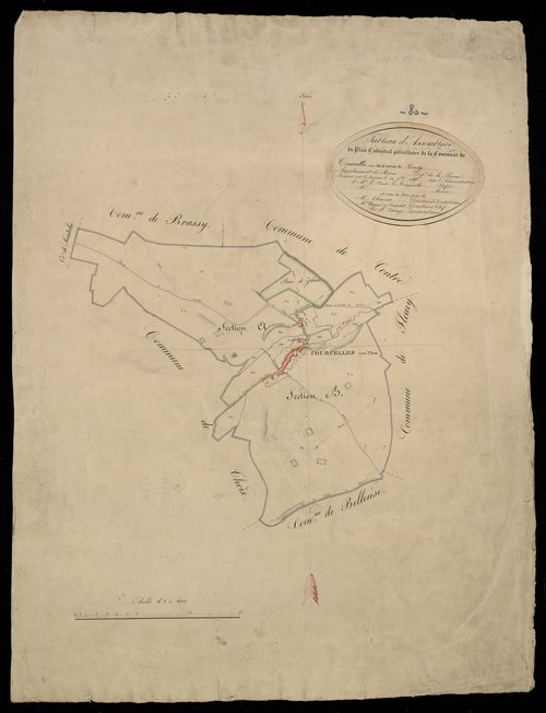 Plan du cadastre napoléonien - Courcelles-sous-Thoix (Courcelles sous Thoix) : tableau d'assemblage