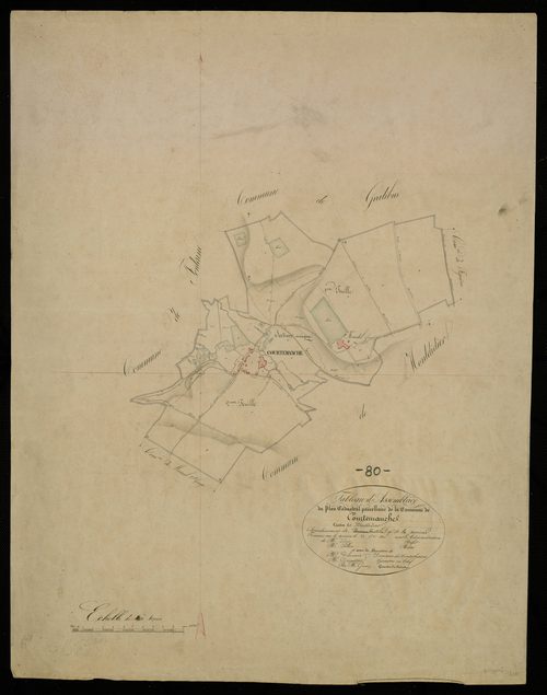 Plan du cadastre napoléonien - Courtemanche : tableau d'assemblage
