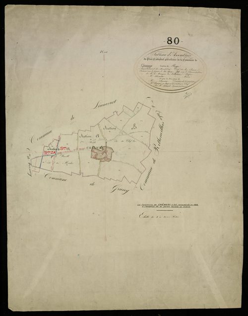 Plan du cadastre napoléonien - Cremery : tableau d'assemblage