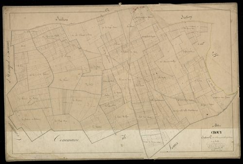 Plan du cadastre napoléonien - Crouy-Saint-Pierre (Crouy) : Rouvroy ; Champ Saint-Firmin (Le), C