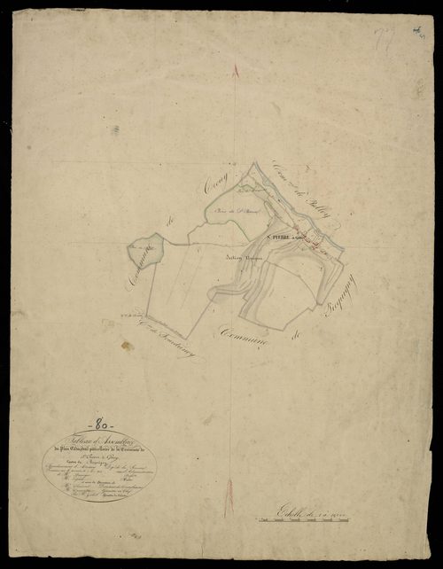 Plan du cadastre napoléonien - Crouy-Saint-Pierre (Saint-Pierre à Gouy) : tableau d'assemblage
