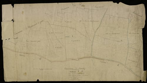 Plan du cadastre napoléonien - Curchy : Arbre Barbin (L') ; Solle de Dreslincourt (La), A et B