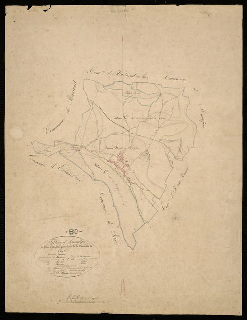 Plan du cadastre napoléonien - Curlu : tableau d'assemblage