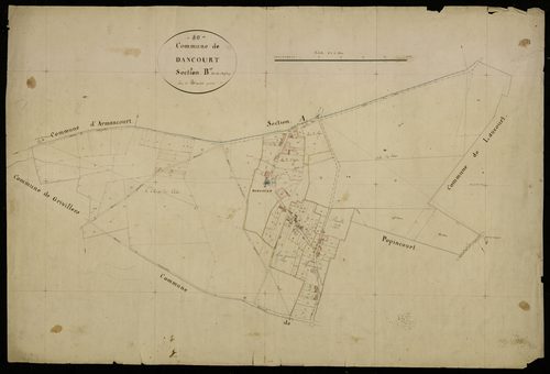 Plan du cadastre napoléonien - Dancourt-Popincourt (Dancourt) : Chef-lieu (Le), B