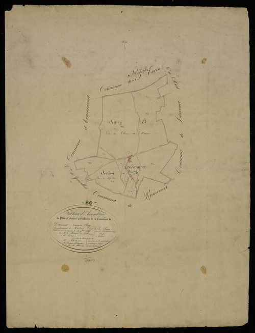 Plan du cadastre napoléonien - Dancourt-Popincourt (Dancourt) : tableau d'assemblage