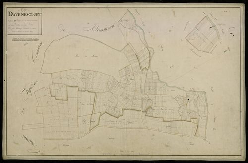 Plan du cadastre napoléonien - Davenescourt : Bois des Moines (Le) ; Brule (Le), D1 et partie développée de D1