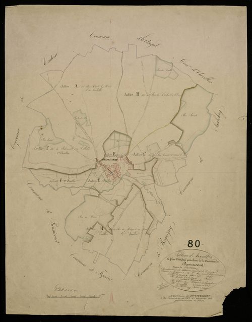 Plan du cadastre napoléonien - Davenescourt : tableau d'assemblage