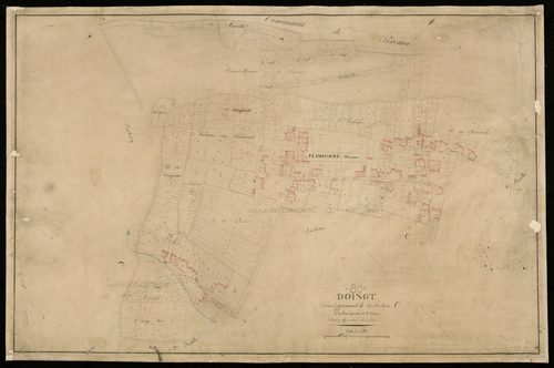 Plan du cadastre napoléonien - Doingt : Flamicourt, développement d'une partie des sections C1 et C2