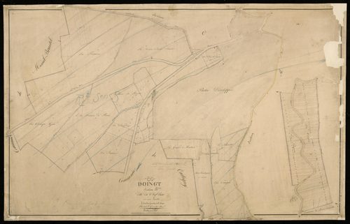 Plan du cadastre napoléonien - Doingt : Chef-lieu (Le), B et partie développée de B