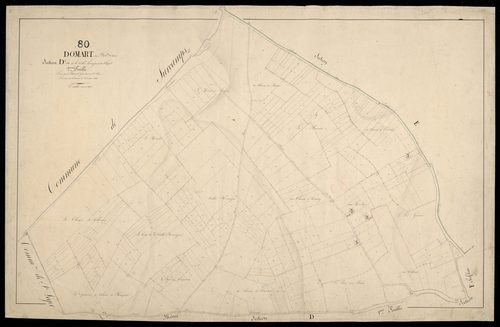 Plan du cadastre napoléonien - Domart -en-Ponthieu (Domart) : Clapet (Le) ; Vallée d'Harengue (La), D2