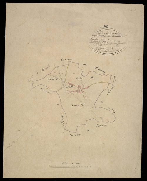 Plan du cadastre napoléonien - Domleger-Longvillers (Longvillers) : tableau d'assemblage