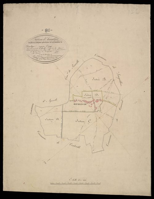 Plan du cadastre napoléonien - Domleger : tableau d'assemblage