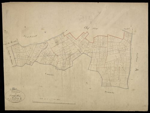 Plan du cadastre napoléonien - Domleger-Longvillers (Longvillers) : Pleine du Bois (La), B