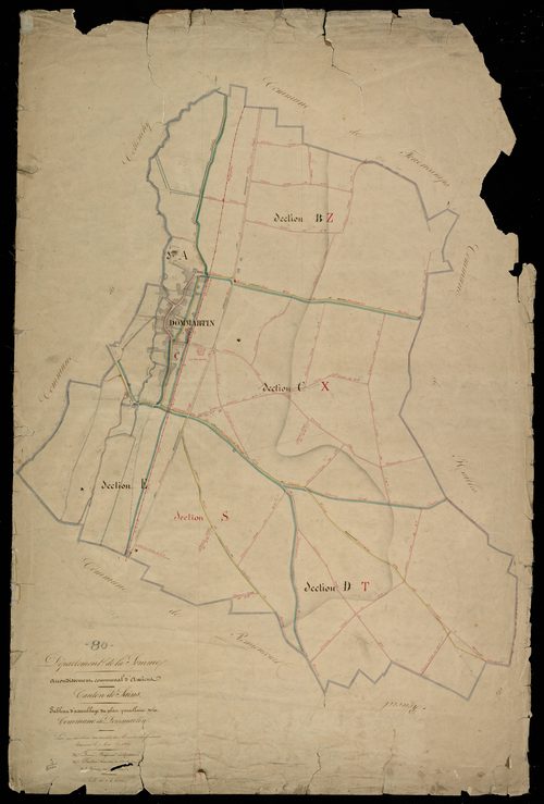 Plan du cadastre napoléonien - Dommartin : tableau d'assemblage