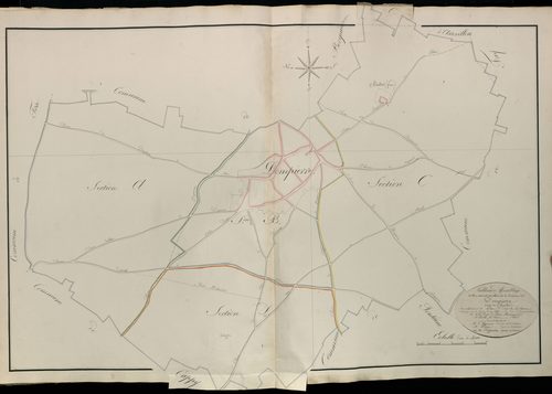 Plan du cadastre napoléonien - Atlas cantonal - Dompierre-Becquincourt (Dompierre) : tableau d'assemblage
