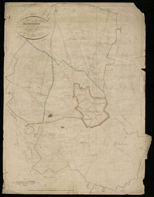 Plan du cadastre napoléonien - Dompierre-Becquincourt (Dompierre) : tableau d'assemblage