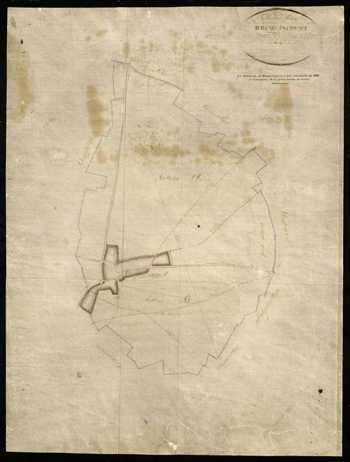 Plan du cadastre napoléonien - Dompierre-Becquincourt (Becquincourt) : tableau d'assemblage